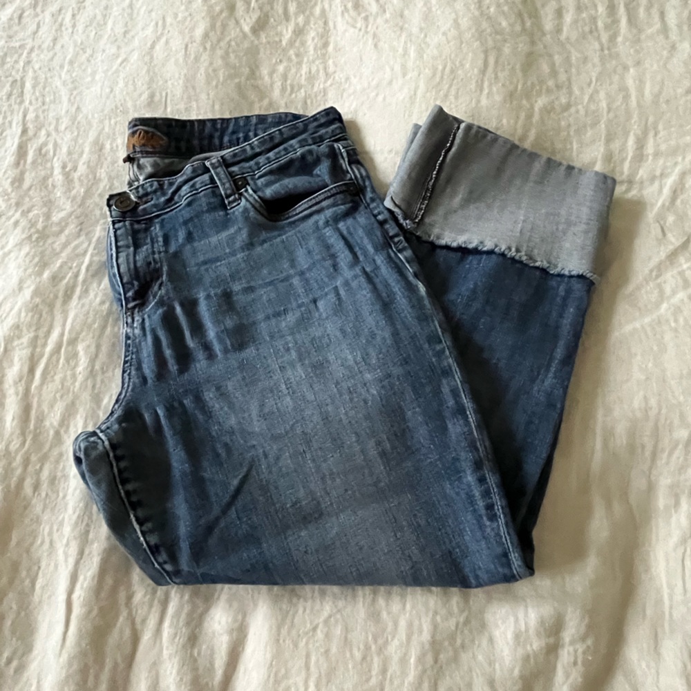 Kut from the Kloth Mid Rise Cuffed Jeans Size 14